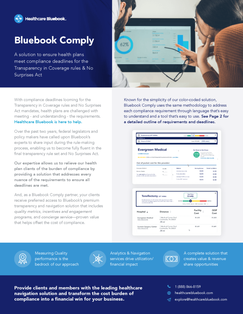 TPA Communications and Resource Page Healthcare Bluebook